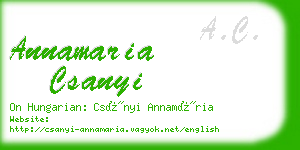 annamaria csanyi business card